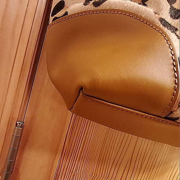 Barr + Barr Animal Print Tan & Brown Leather Tote Bag Shoulder Bag - Picture 10 of 17